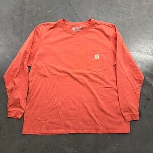 Orange Carhartt long sleeve pocket shirt size XXL